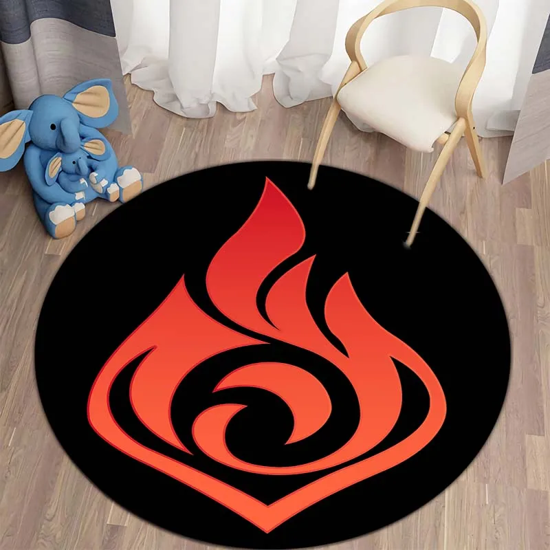 

Game Genshin Impact Flannel Round Area Rug Non-slip Carpets for Kitchen Bedroom Living Room Bathroom Mats Accessories 5 Sizes