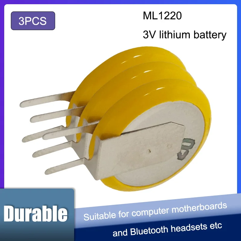 3 шт., перезаряжаемые батарейки ML1220 3 в ML 1220 CMOS RTC BIOS