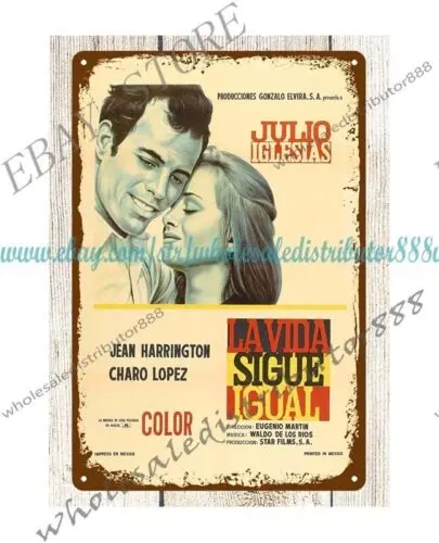 табличка металлическая гаражная вывеска 1969 La Vida Sigue Igual испанская пленка жестяная