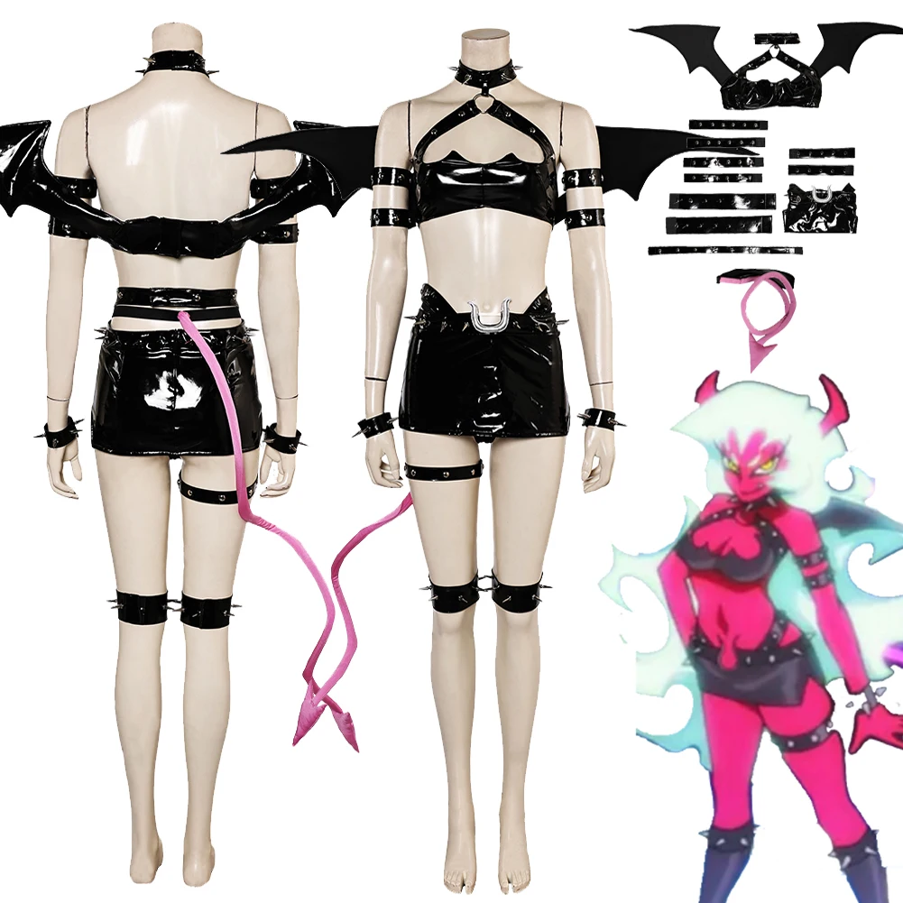 Женский костюм для косплея яркий даэмона Хэллоуина и карнавала