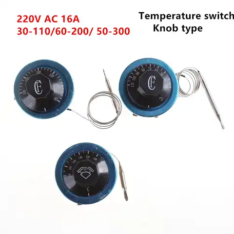 A thermostat with a dial for the oven, a thermostat with a ceramic base for a water heater 220 V AC 16 A 30-110/ 60-200/ 50-300