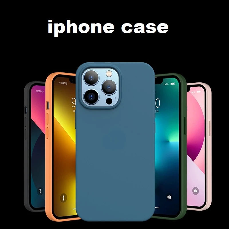 

For iPhone 13 12 11 Pro Max Mini Deluxe Original Liquid Silicone Case X XS SE 7 8 6 6s Plus Shockproof Protector with Logo