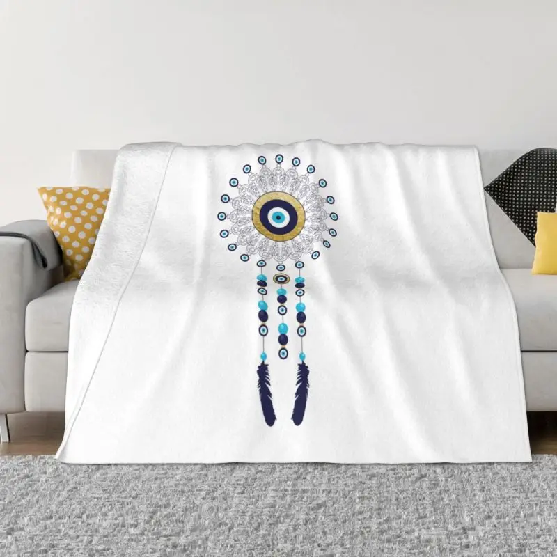 

Одеяло в стиле бохо с изображением сглаза мандалы Ловец снов s теплое фланелевое одеяло Хамса Назар в богемном стиле плед для дома дивана оф...