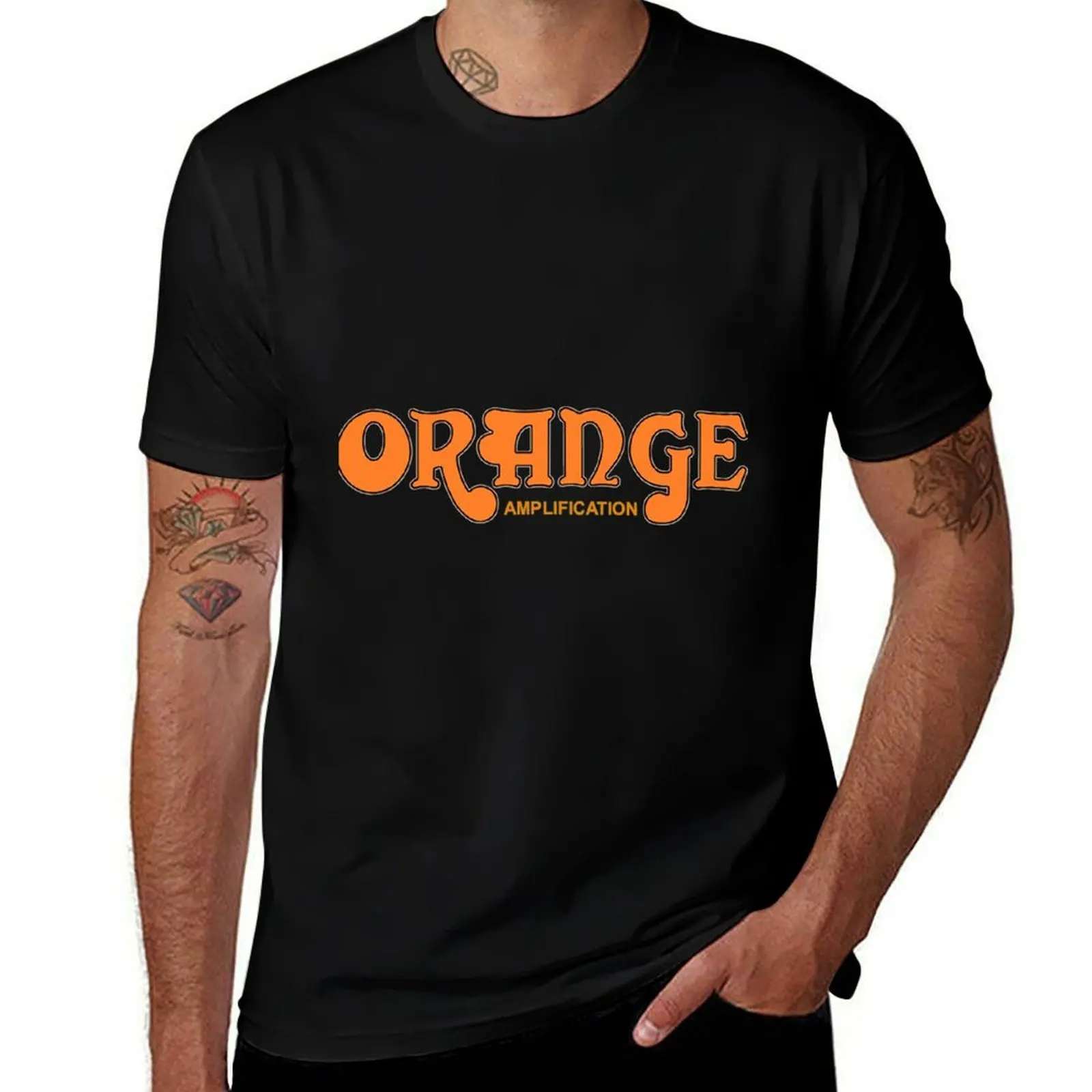 Фото Футболка Orange Amps больших размеров в уличном стиле №1