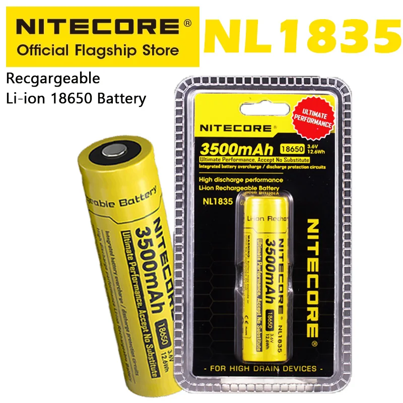 

Литий-ионный аккумулятор NITECORE NL1835 18650, 3,6 В, 3500 Вт-ч, мАч