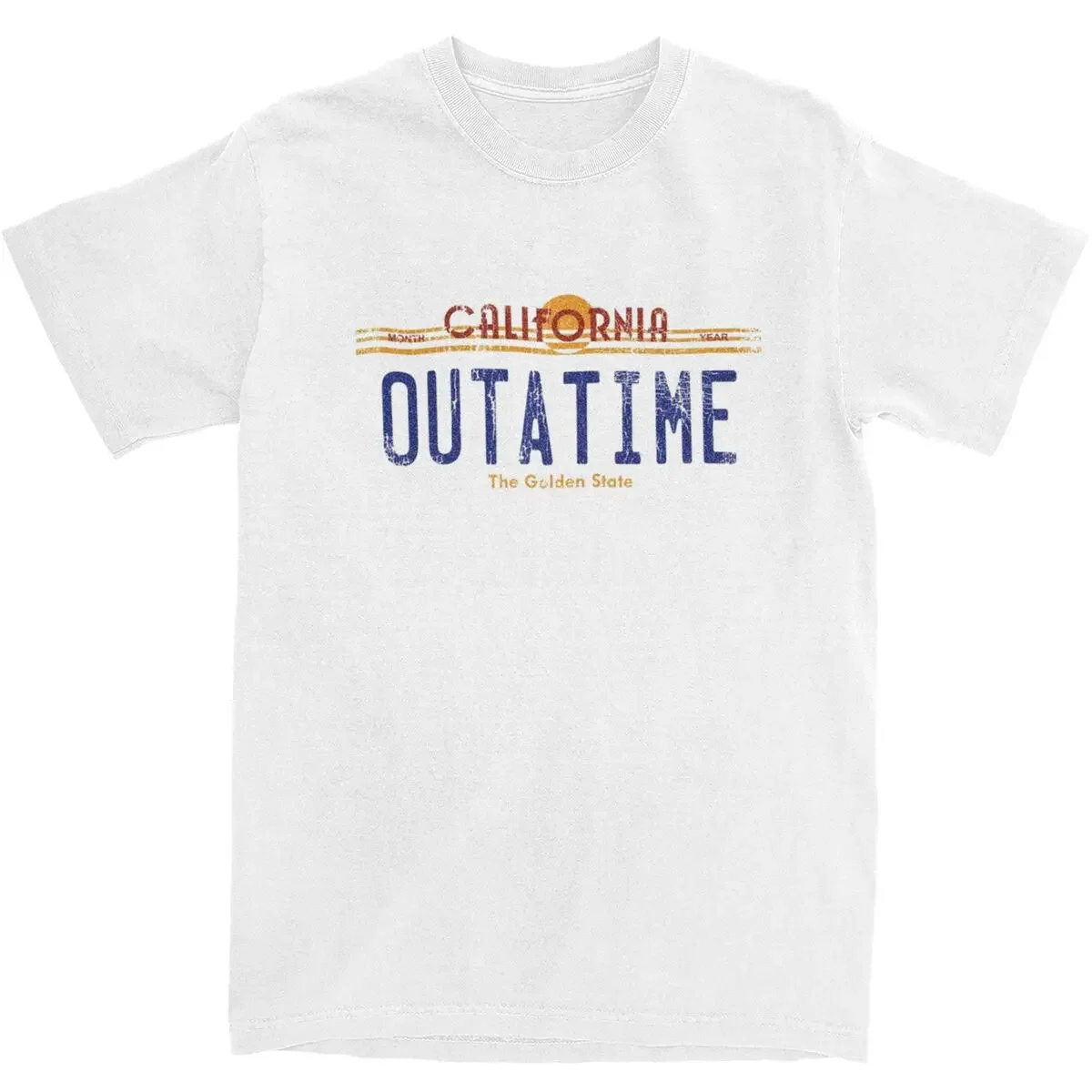 Мужские футболки Outatime Back to the Future 100% хлопковый топ Пляжная Винтажная футболка с