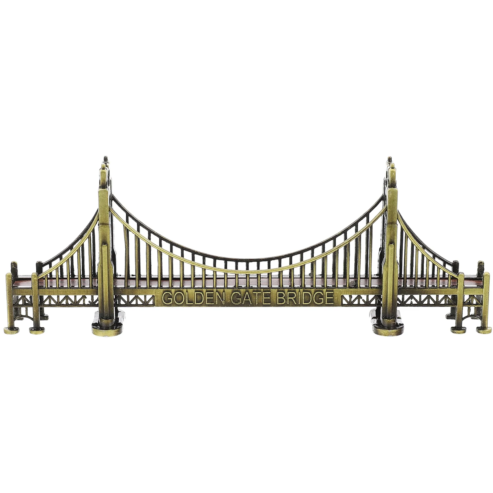 

Bridge Model Gate Golden Building Statue Desktop Metal Architectural Ornament American Figurines Toy Francisco Kids San Craft