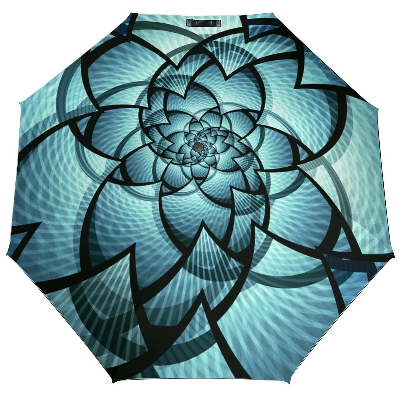 

Abstract Fractal 2 Printed Umbrella Rain Women Automatic Umbrella Three Folding Sun Protection Umbrella Male Portable Parasol