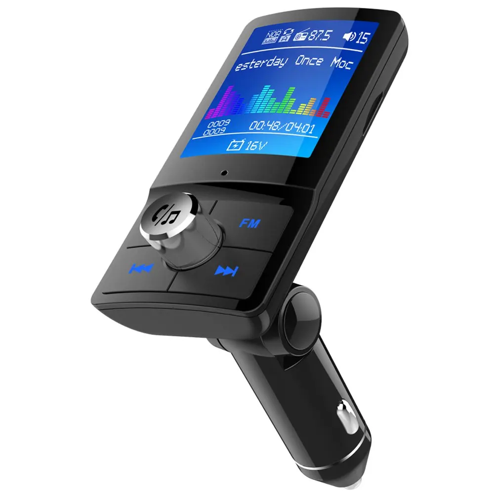 

Wireless Car FM Transmitter MP3 Player Stereo Audio 1.8 Inch Color LCD Display Hands-Free Calling Dual USB Folder Player