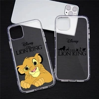 disney lion king simba phone case for iphone 13 12 11 pro max mini xs 8 7 plus x se 2020 xr transparent soft cover