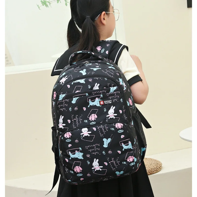 Primary Children Grade 1-3-6 Students Sweet Schoolbags New Cute Rabbit Light Leisure Girls High-capacity Backpacks Drop Shipping