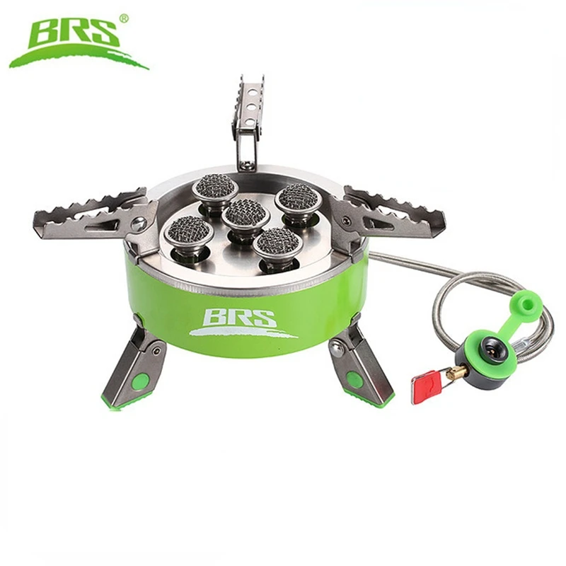 

BRS-75 7000W Portable Power Outdoor Stove Camping Picnic BBQ Gas Stove With Five Burner Outdoor Survival Cooking Equipment