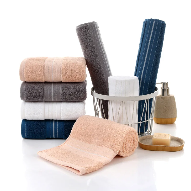 35*75cm Cotton Plain Thickened 110g Adult Face Wash Towel Embroidery Tape Packing