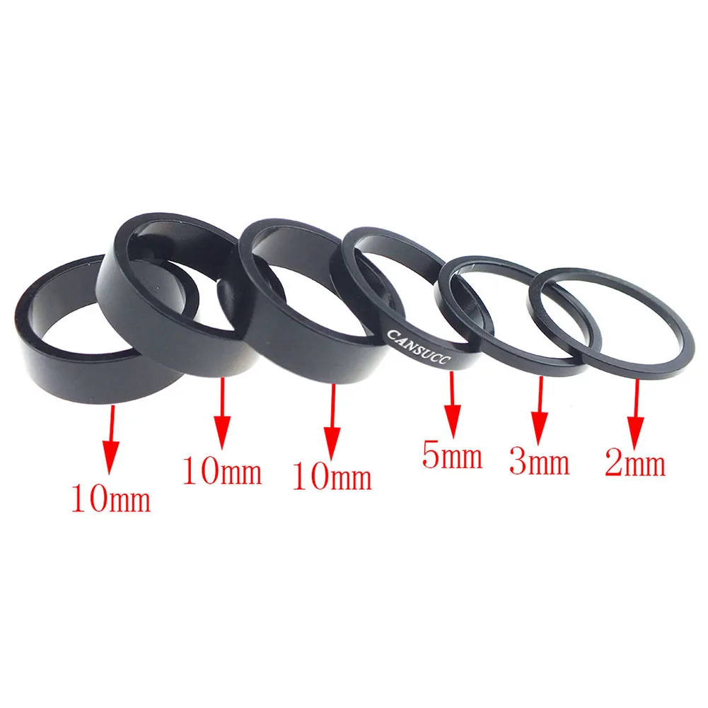6pcs/set Bicycle Front Fork Washer MTB Mountain Bike Aluminum Alloy Headset Spacer Gasket Ring 2/3/5/10mm Bike Accessory images - 6