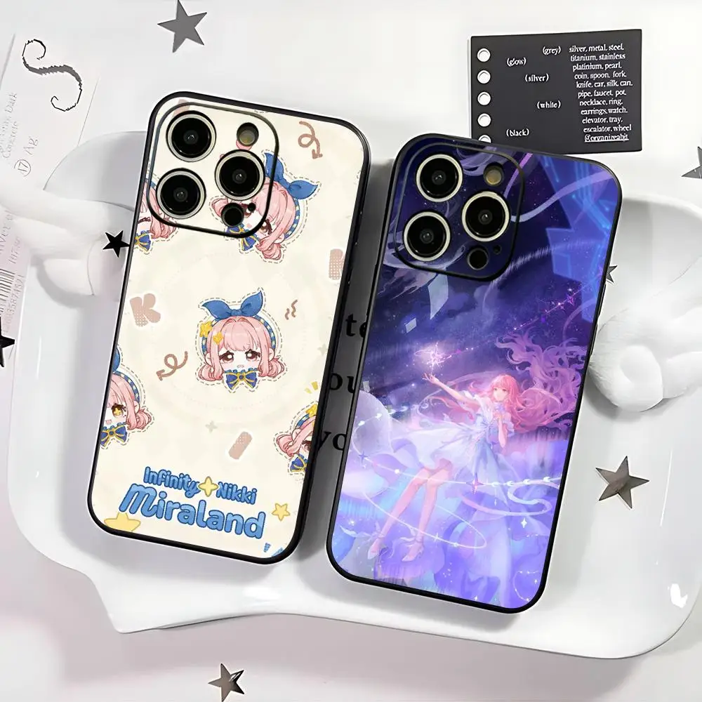 Фото Чехол для телефона Infinity Nikki с милым дизайном для iPhone 17 16 15 14 13 12 11 Plus Mini Pro Max, мягкий черный ударопрочный чехол. №1