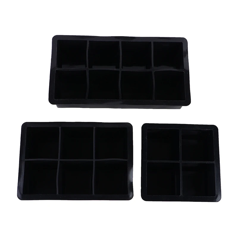

New 4/6/8/Grid Big Ice Tray Mold Jumbo Large Silicone Ice Cube Square Tray Mold