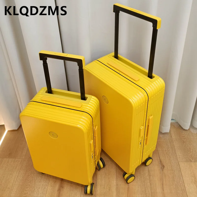 

KLQDZMS 20"24"26"29 Inch The New Men's Boarding Trolley Suitcase Girls Aluminum Frame Universal Wheel Portable Password Luggage