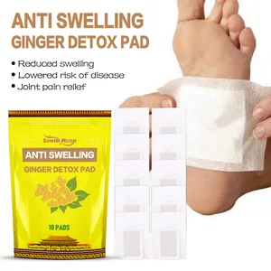 10pcs/Bag Detox Foot Patch Natural Ginger Hot Compress Deep Cleansing Reduce Stress Feet Sticker Foot Health Care Tools