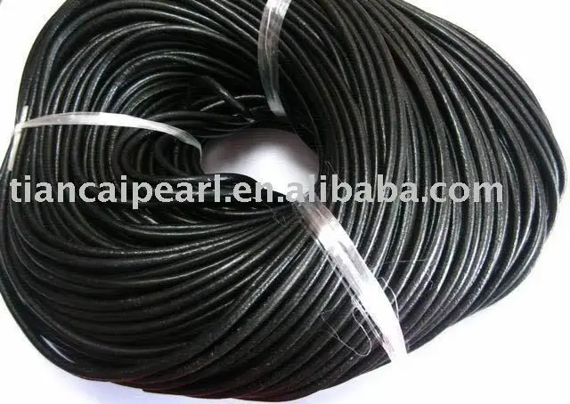 

Wholesale 200 meters 2mm black round Natural cowhide rope
