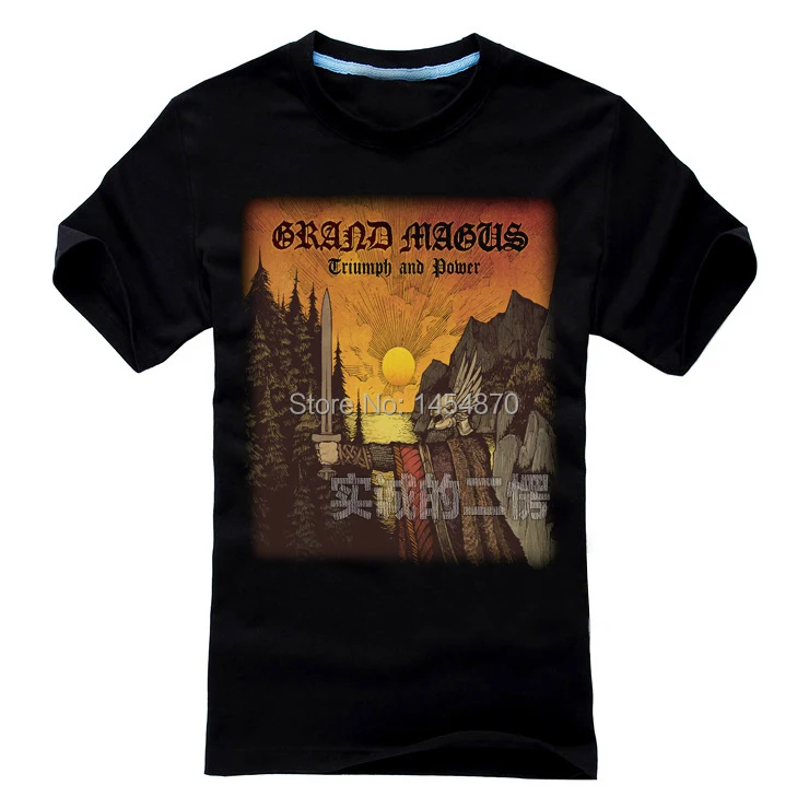 

4 kinds Streetwear Grand Magus Rock Fashion Brand shirt skull illustration heavy Metal Punk fitness 100%Cotton skateboard