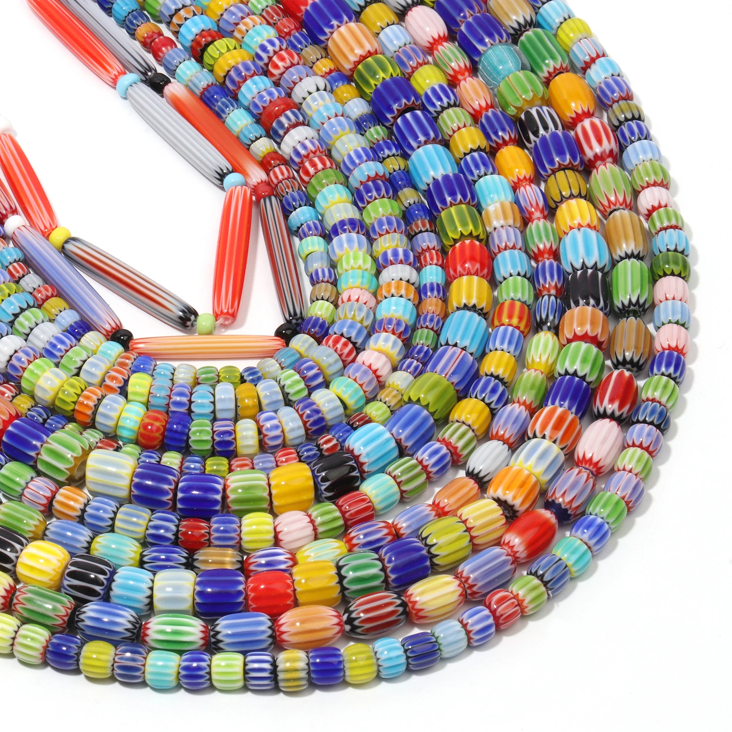 1 шт. мульти-стиль Millefiori муранские бусины лэмпворк красочные в форме барабана для