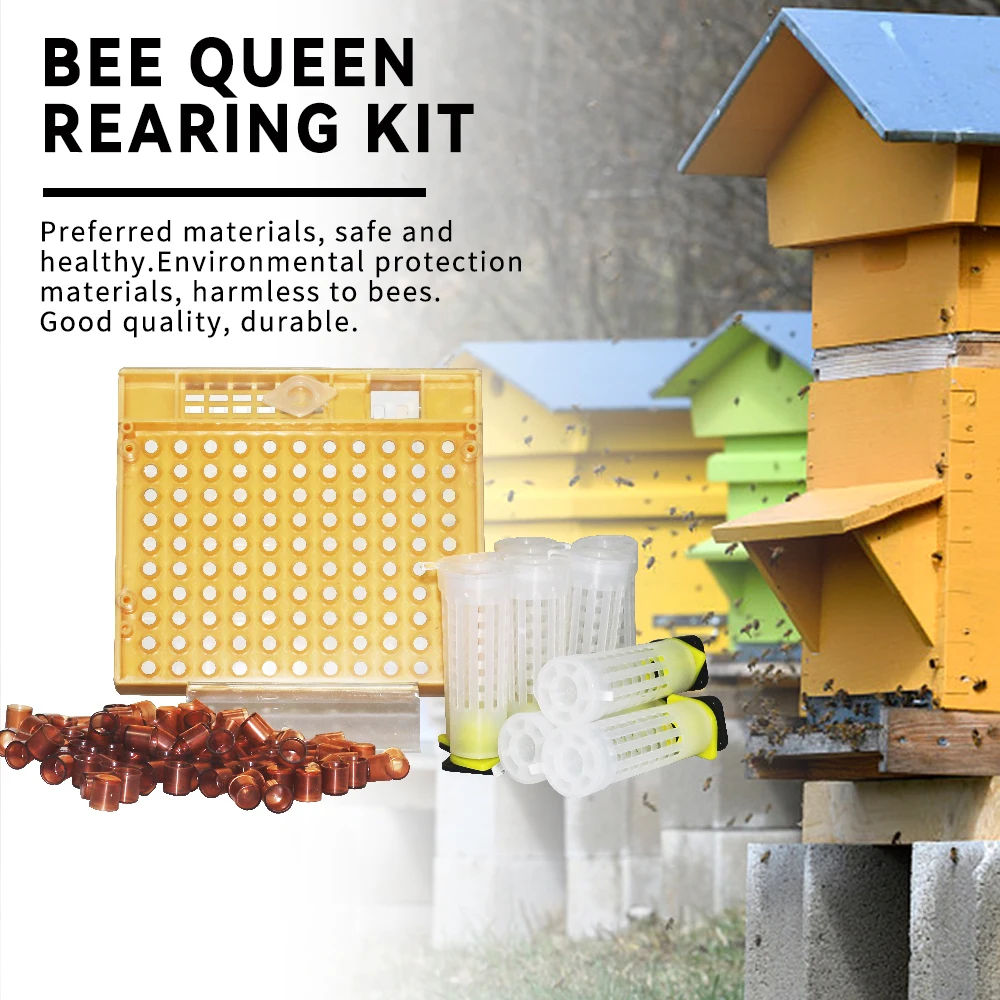 

Клетка для пчеловодства, комплект для вывода маток короля и королевы, пчеловодческий Ловец, ящик для ячеек, клетка, полный набор