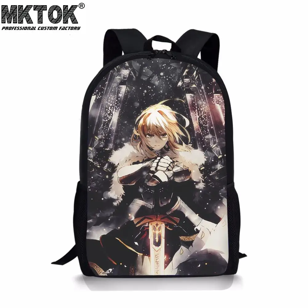 Anime FateStay Night Print School Bags for Girls Customized Teenagers Backpacks Students Satchel Mochila Free Shipping