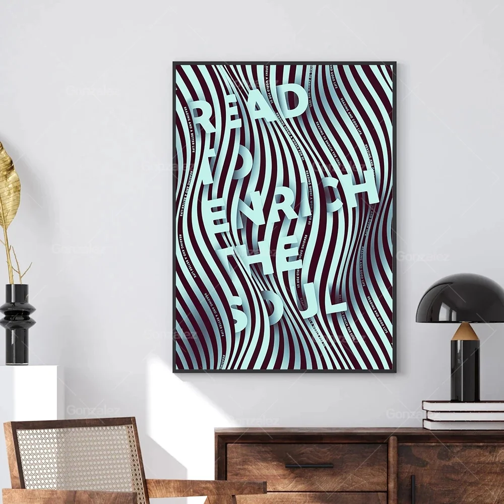 

Motivational Poster Read To Enrich The Soul Wall Art Canvas Painting Inspirational Text Pictures Bookstore Cafe Teen Room Decor