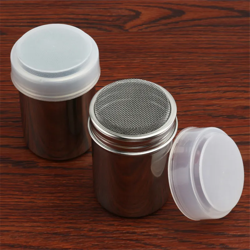 

Coffee Sifter Shaker with cover Bakeware Steel Chocolate Icing Sugar Powder Flour Cocoa