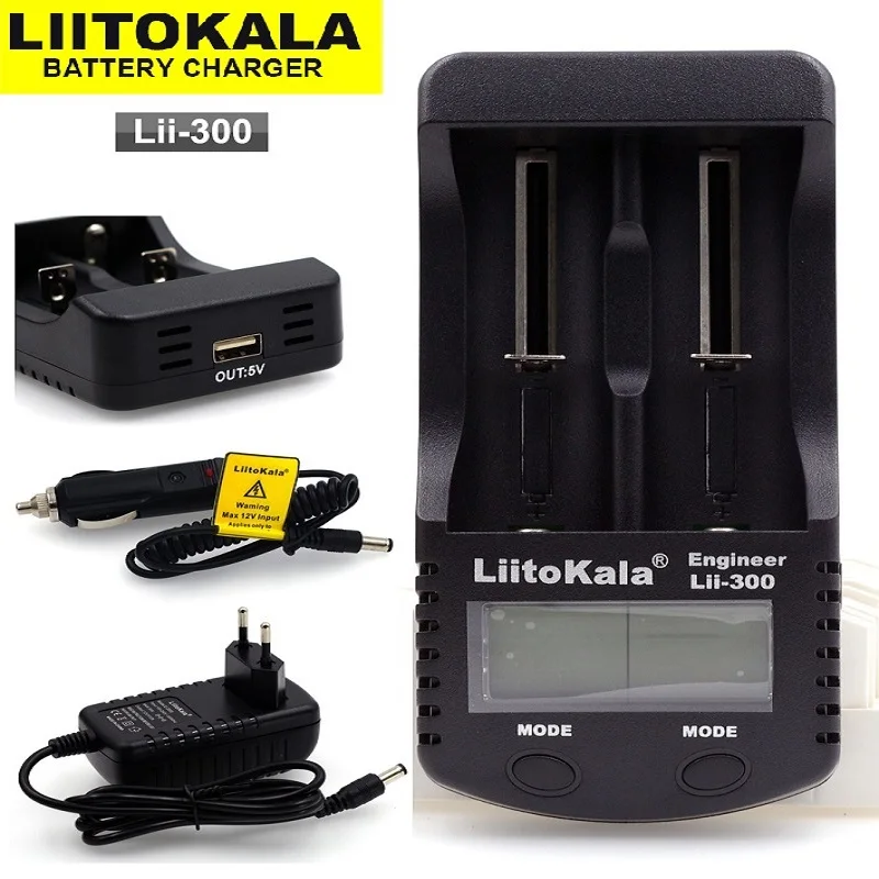

Liitokala Lii-600 Lii-300 Lii-S2 Test Capacity LCD Charger for 1.2V 3.7V 14500 18650 21700 26650 16340 AA AAA NiMH Battery