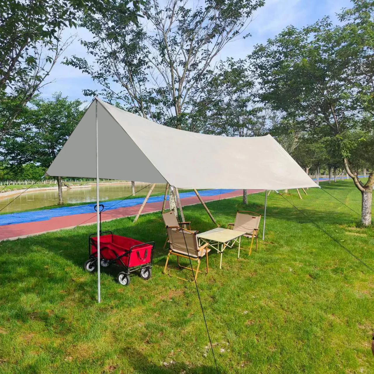 

HDIRXG 3x3m 3x5m Ultralight Waterproof Camping Tarp Tent Sun Shelter Outdoor Awning Portable Garden Sunshade Beach Survival Sun