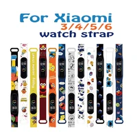 cartoon sesame street watch strap for xiaomi mi band mi 6 5 4 3 wristband silicone bracelet wrist straps smartwatch accessories