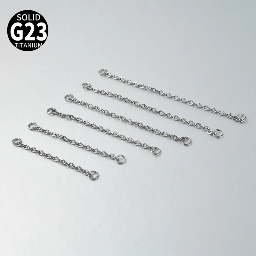 Фото Серьги-цепочки Kenbao, 10 шт., оптом, из титана ASTM F136 G23, аксессуары для пирсинга хряща, хеликса, носа, в наличии №2
