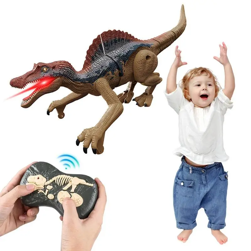 

Ходящий динозавр, игрушки 2,4 г, перезаряжаемый динозавр с дистанционным управлением, динозавр, игрушки с фотолампой и звуками динамика для 4 5 6 7 8-12