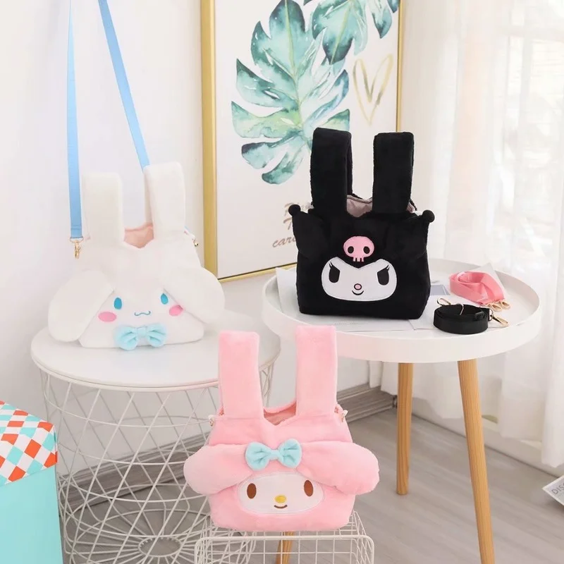 

Kawaii Sanrioed аниме мультфильм серия mymelody Kuromi Cinnamoroll Симпатичная Модная плюшевая сумка двойного назначения может быть через плечо