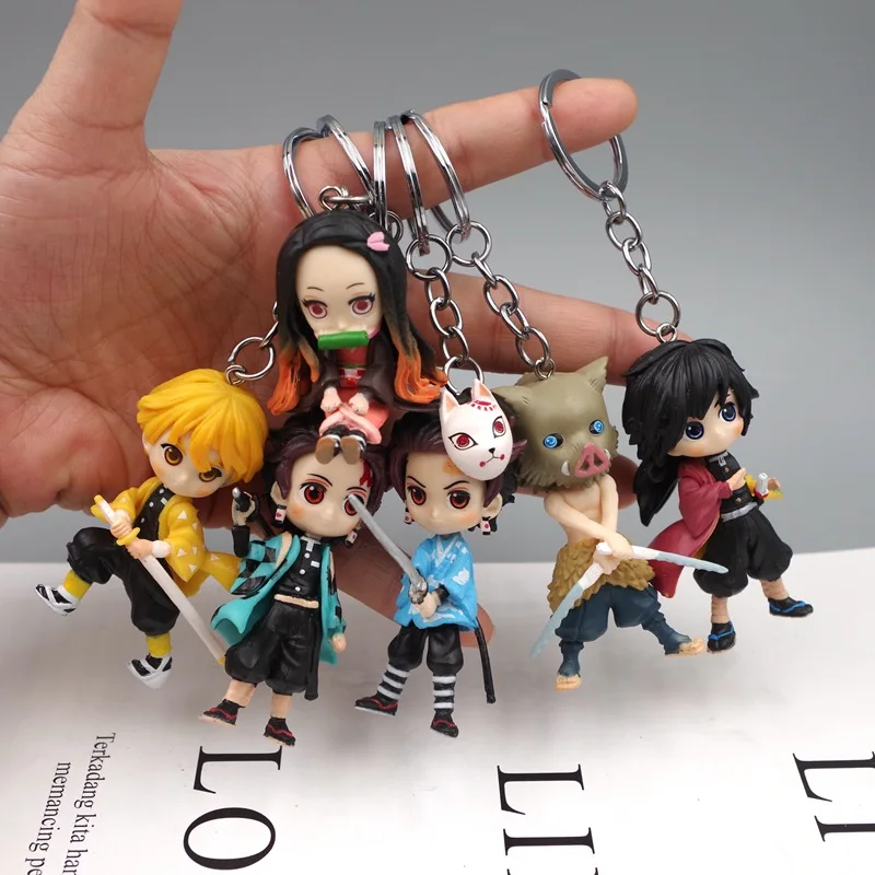 

Anime Demon Slayer: Kimetsu No Yaiba Keychain 3D Cute Pendant Keyring Kamado Tanjirou Nezuko Zenitsu Hashibira Inosuke Key Chain