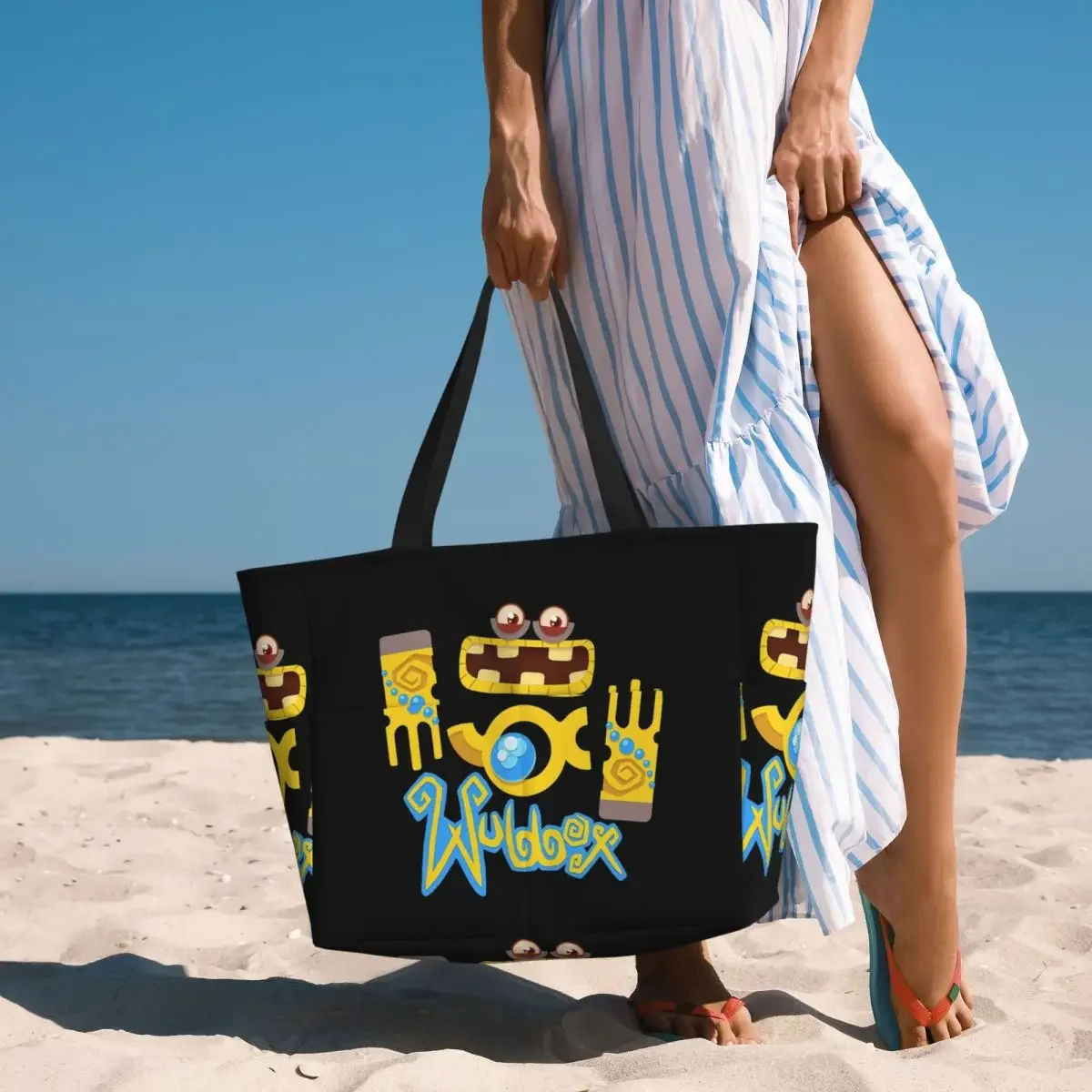 Фото Сумка-тоут Wubbox My Singing Monsters Beach Tote Bag, спортивная сумка для спортзала и йоги, большая сумка-тоут, женская дорожная сумка, сумка для фитнеса №1