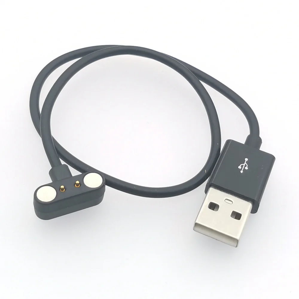 

1pcs 2023 USB to 2PIN 4.0 Pitch Magnetic Charging Connector Cable For Smartwatch VR Glasses Charging Plug Length: 30cm