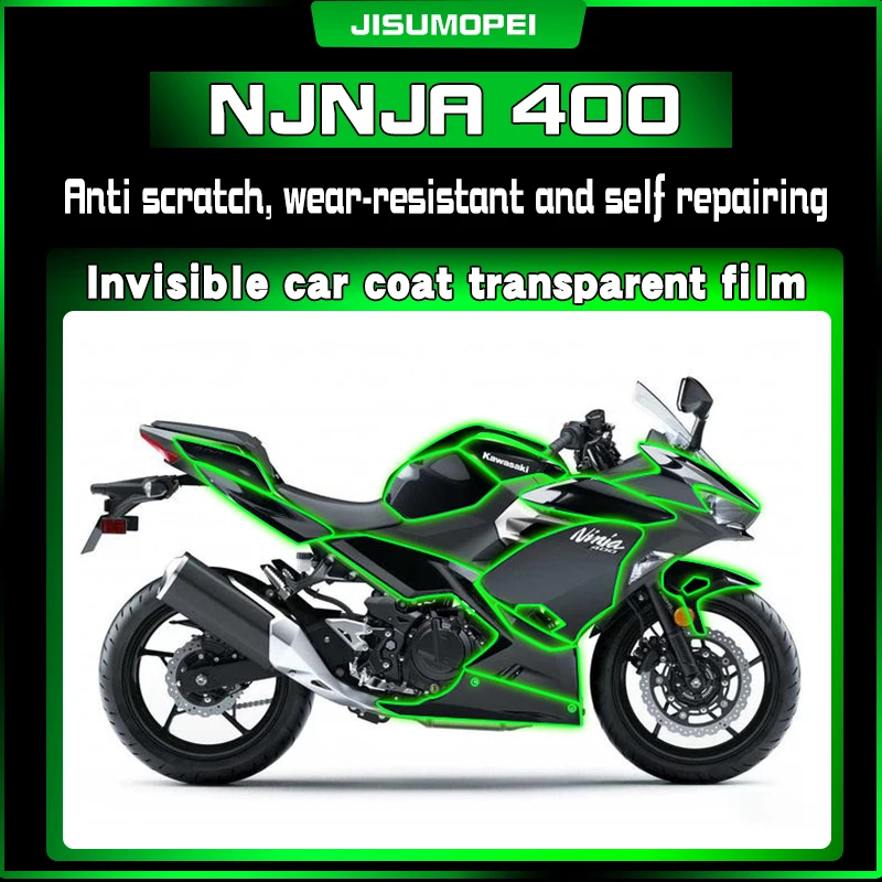 

Подходит для Kawasaki NJNJA 400 невидимое покрытие для автомобиля, наклейка для защиты поверхности и корпуса от царапин, самовосстанавливающийся ТПУ модифицированный