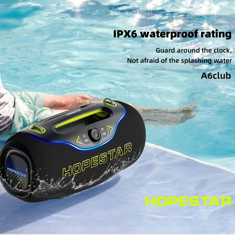Фото Портативная колонка Hopestar A6club High Power 200W с защитой от воды IPX5, перезаряжаемая, для дома и улицы №2
