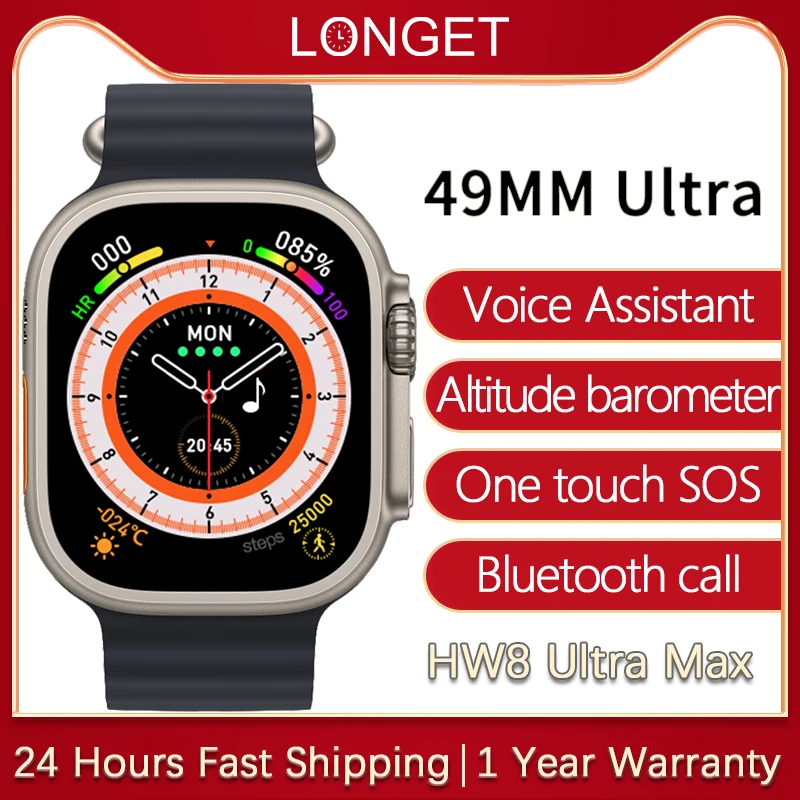 

Smart Watch HW8 Ultra Max Series 8 49mm Smartwatch Men Measurement Heart Rate Blood Sugar Fitness SOS Replica PK WS8 DT8 IWO W58