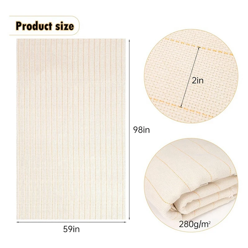 Ткань для тафтинга 98 x 59 дюймов с маркированными линиями ткань Monk перфорационной