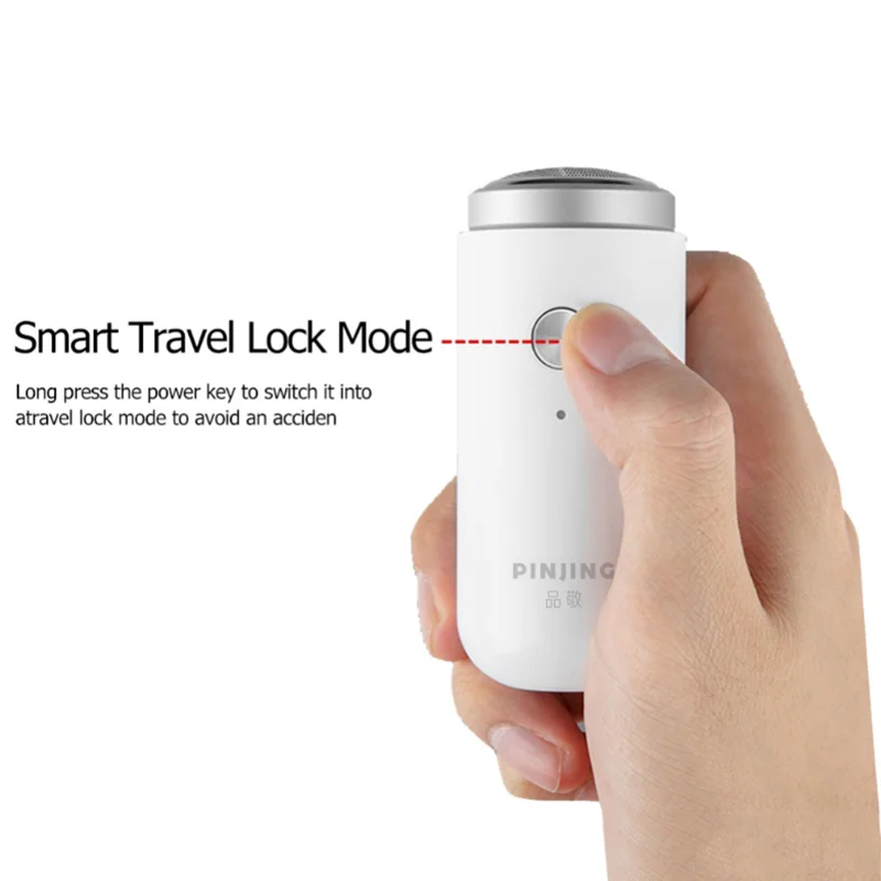 Фото Электробритва XIAOMI PINJING ED1, портативная мини-бритва с зарядкой от USB, триммер для бороды, моющаяся мужская бритва для сухого и влажного бритья №3