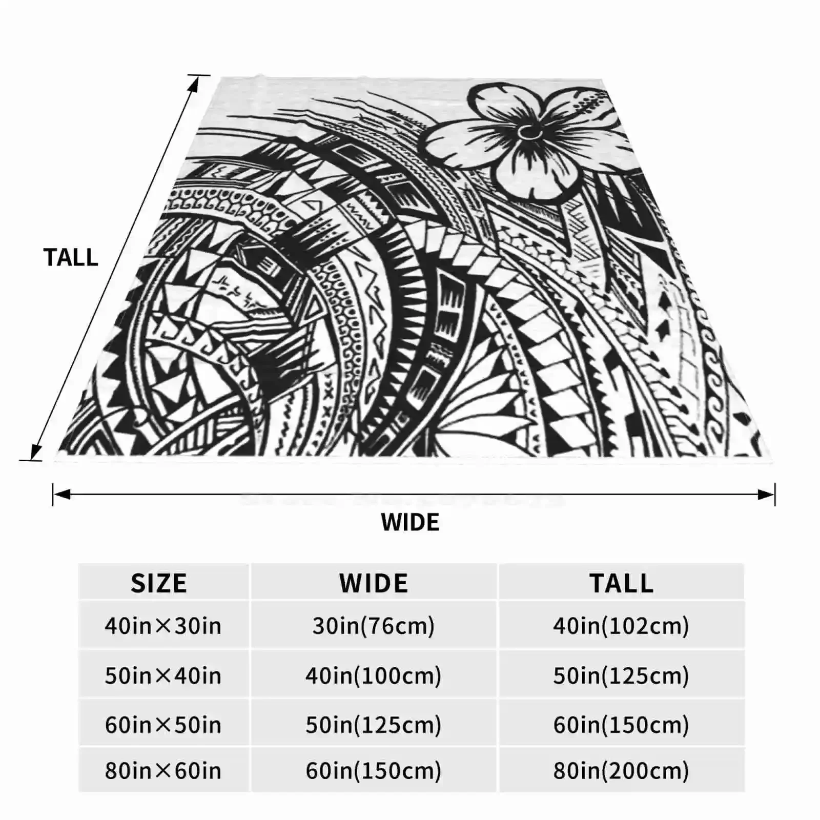 Полинезийское цветочное модное мягкое теплое одеяло полиарт Полинезия Proudpoly