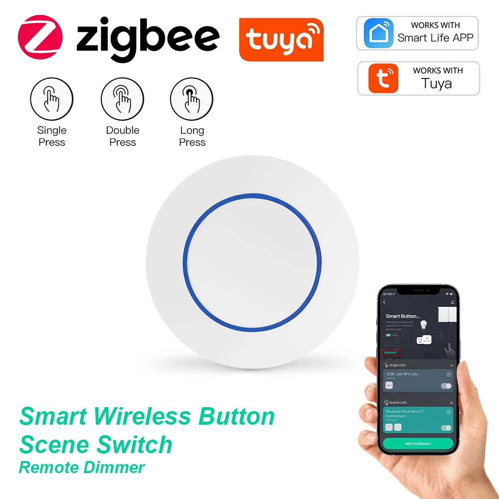 

Tuya ZigBee беспроводной кнопочный выключатель