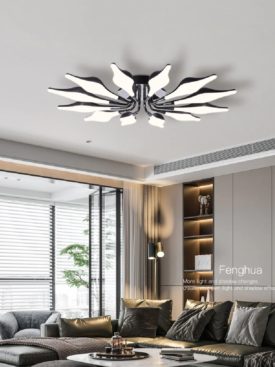 

Потолочная лампа в гостиную, цветочный тип, нордическая Современная Минималистичная атмосфера, светодиодные лампы для столовой, спальни, к...