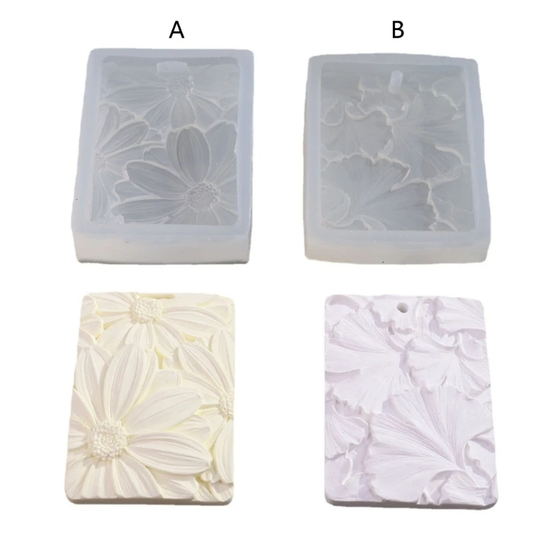 

Silicone Mold DIY Aroma Gypsum Plaster Silicone Mould For Car Pendant Flower Gypsum Plaster Crafts Molds 3XUA