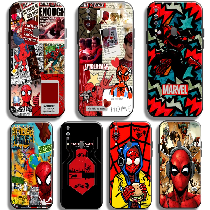 

New Avengers Spiderman Phone Case For Samsung Galaxy M30 M30S Carcasa Liquid Silicon Funda Soft Coque Back Black Cases