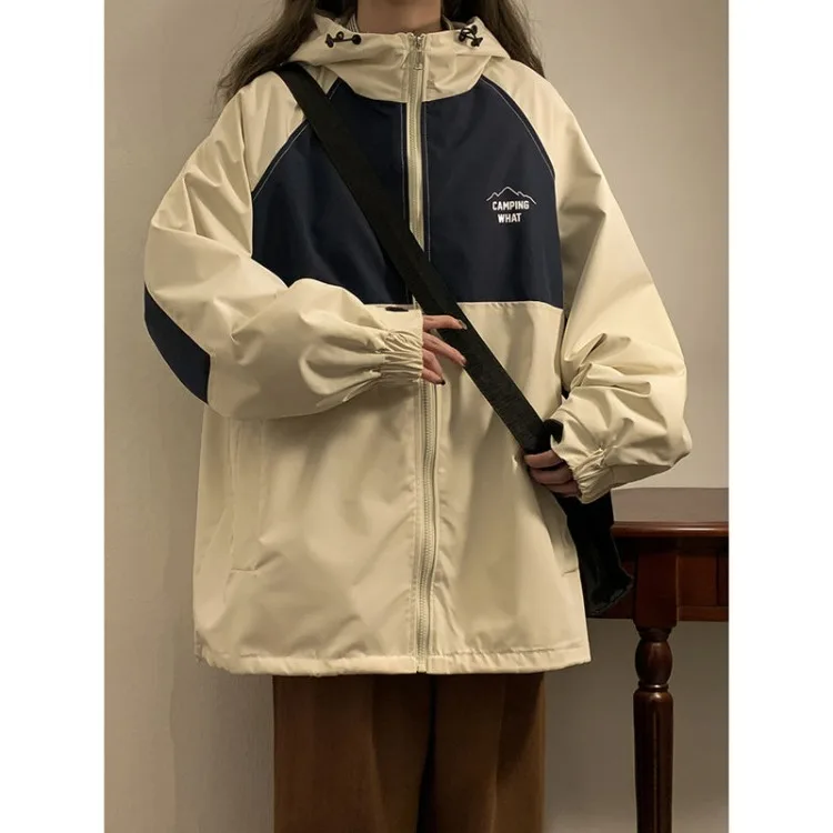 

Vintage Harajuku Techwear Jacket Women Oversize Y2k Streetwear Track Jackets Outdoor Japanese Windbreaker Zipper Hooded