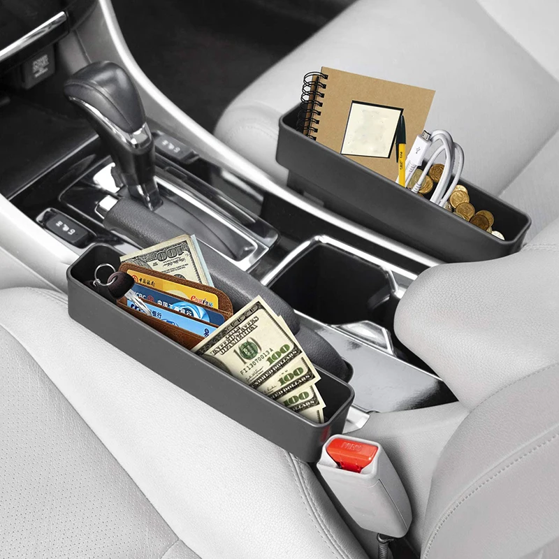 

Black Car Seat Organizer Car-Styling Car Seat Seam Bag Useful Pocket Holder Storage Pouch Phone Purse Coins